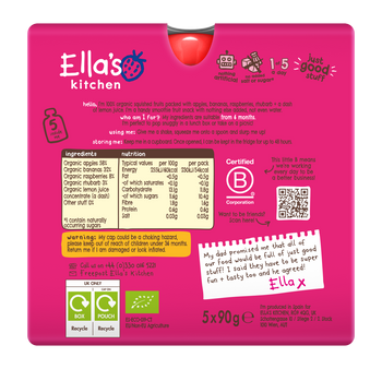 Ellas kitchen the pink one baby smoothie back of multipack