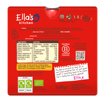 Ellas kitchen the red one baby smoothie back of multipack