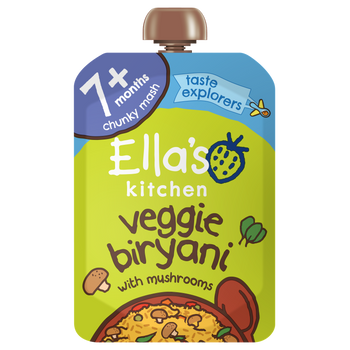 Ellas kitchen veggie biryani baby food pouch front
