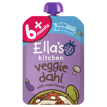 Ellas kitchen veggie dahl baby food pouch front of pack