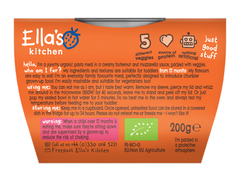 Ellas kitchen veggie pasta toddler meal side of pack