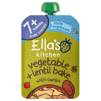 Ellas kitchen vegetable lentil bake baby food pouch front
